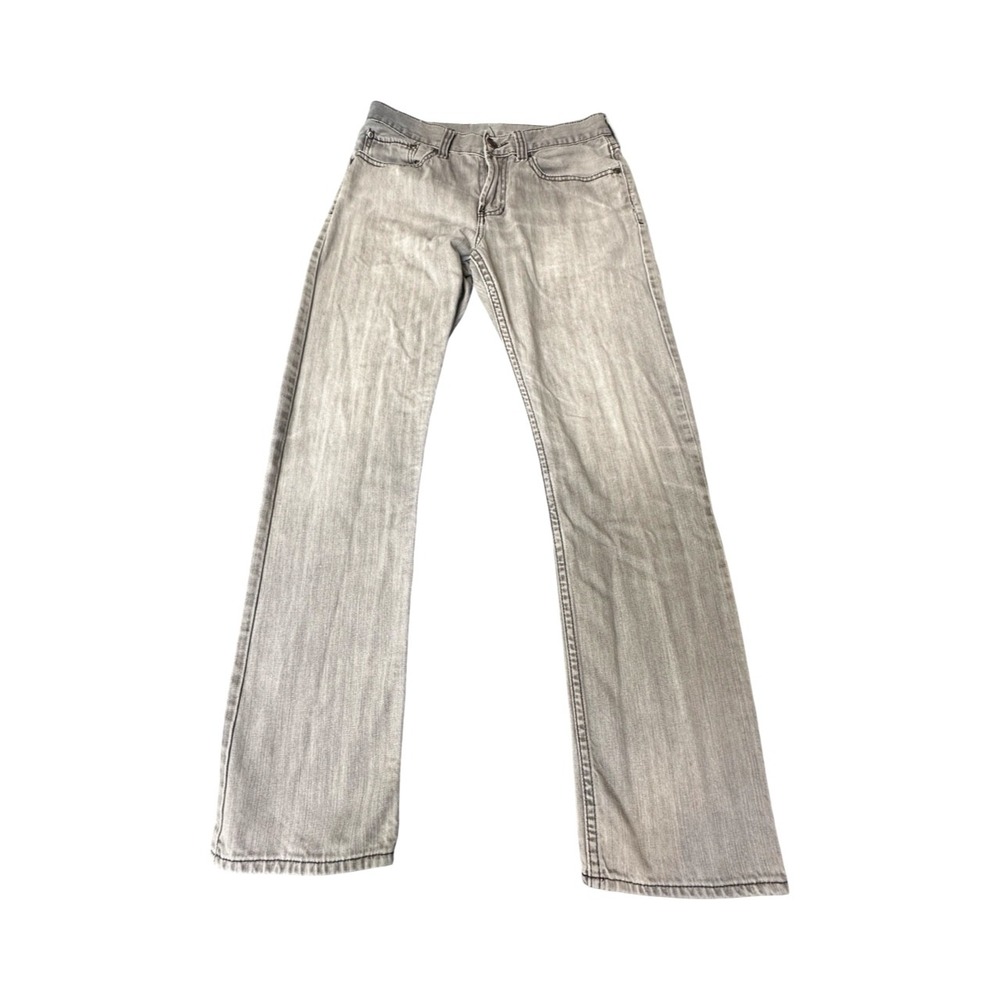 Bullhead Jeans Mens 32 Gray Straight Leg Faded Distressed Denim‎ Pants Casual